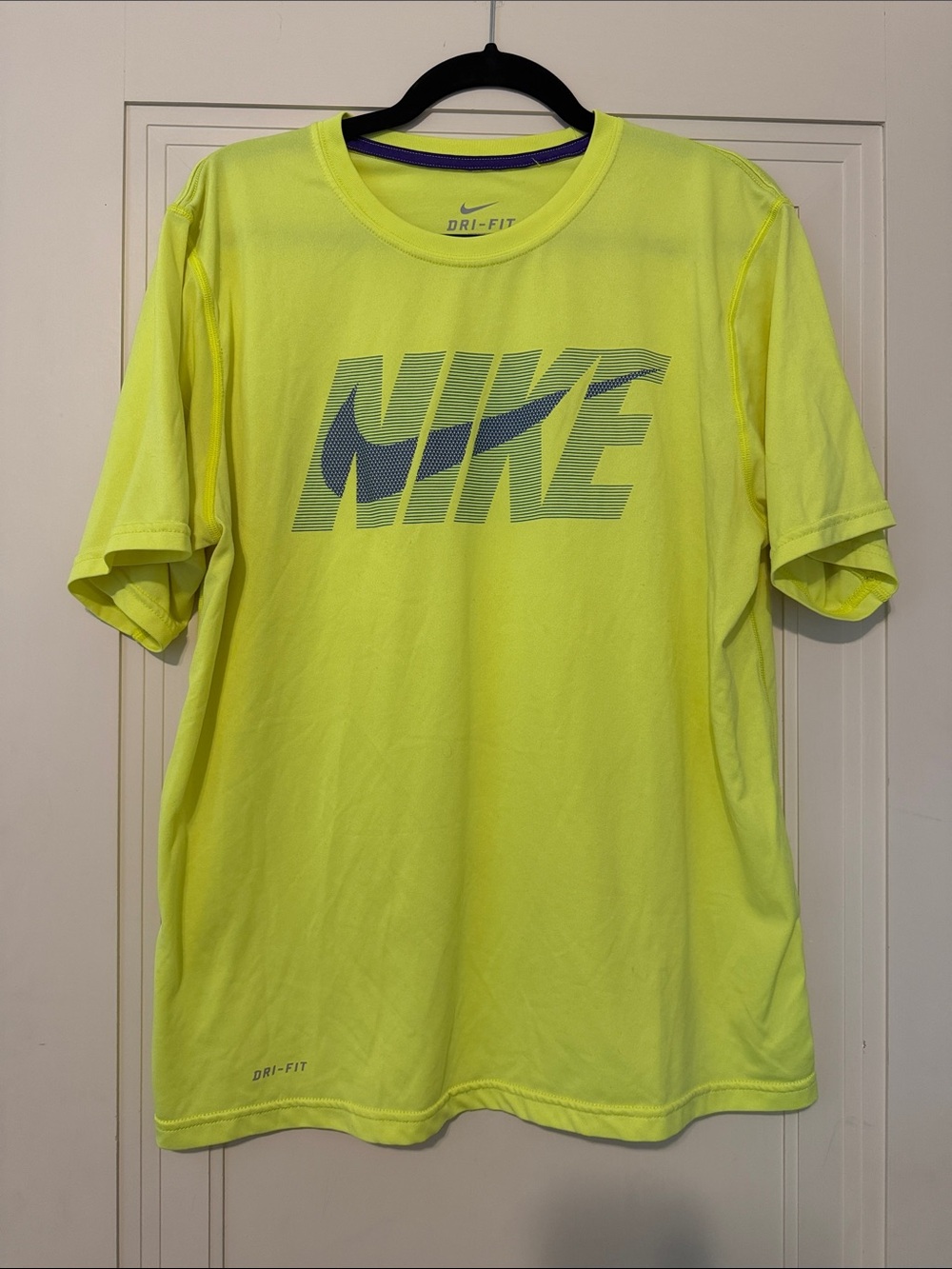 Nike Short-Sleeve Dri-FIT Neon Yellow Athletic Tee